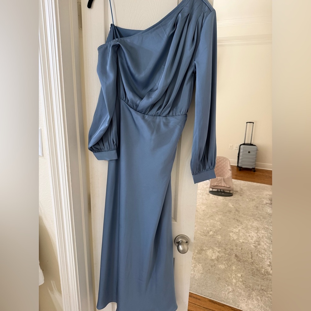Astr One Shoulder Blue Dress
